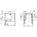 Hafele FREE SWING E S8sw gri 500-670/7.0-15.9