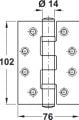 Hafele BH11 Yaprak menteşe .p.çelik304 mat 102x76mm