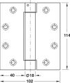 Hafele Yaylı yaprak menteşe p.çelik 304 114x102mm (çift)