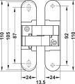 Hafele CDH 40S Gizli kapı  menteşe bronz 52kg