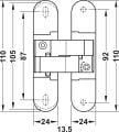 Hafele CDH 40S Gizli kapı  menteşe bronz 52kg 42'li paket