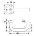 Hafele ROLAND-THIN Kapı kolu p.çelik mat