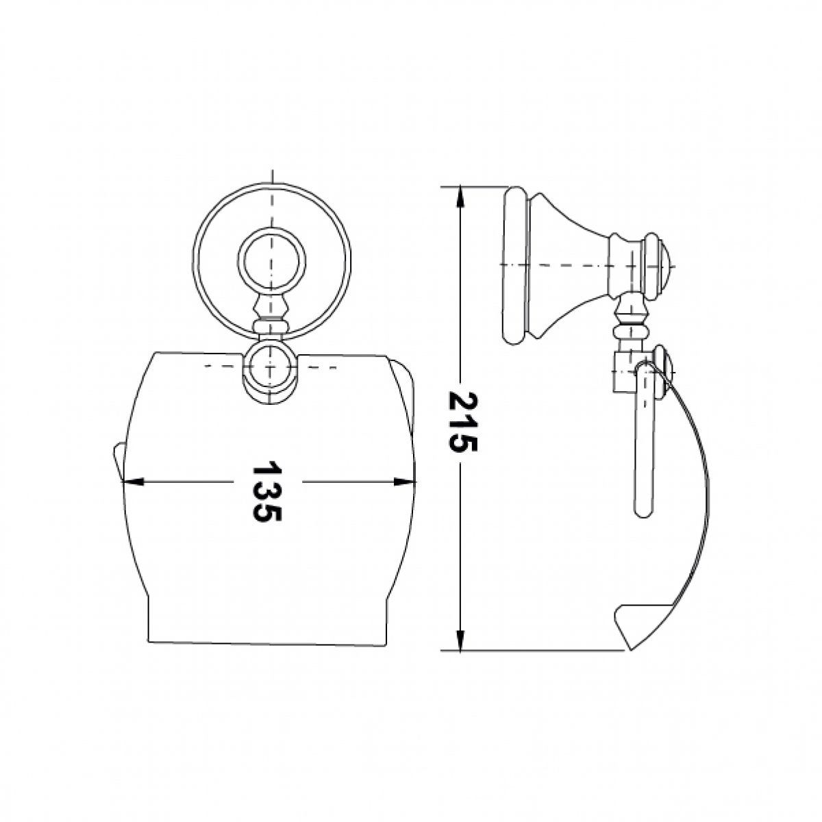 Häfele CALI Tuvalet Kağıtlığı Parlak Pirinç | Klasik Banyo Aksesuarı