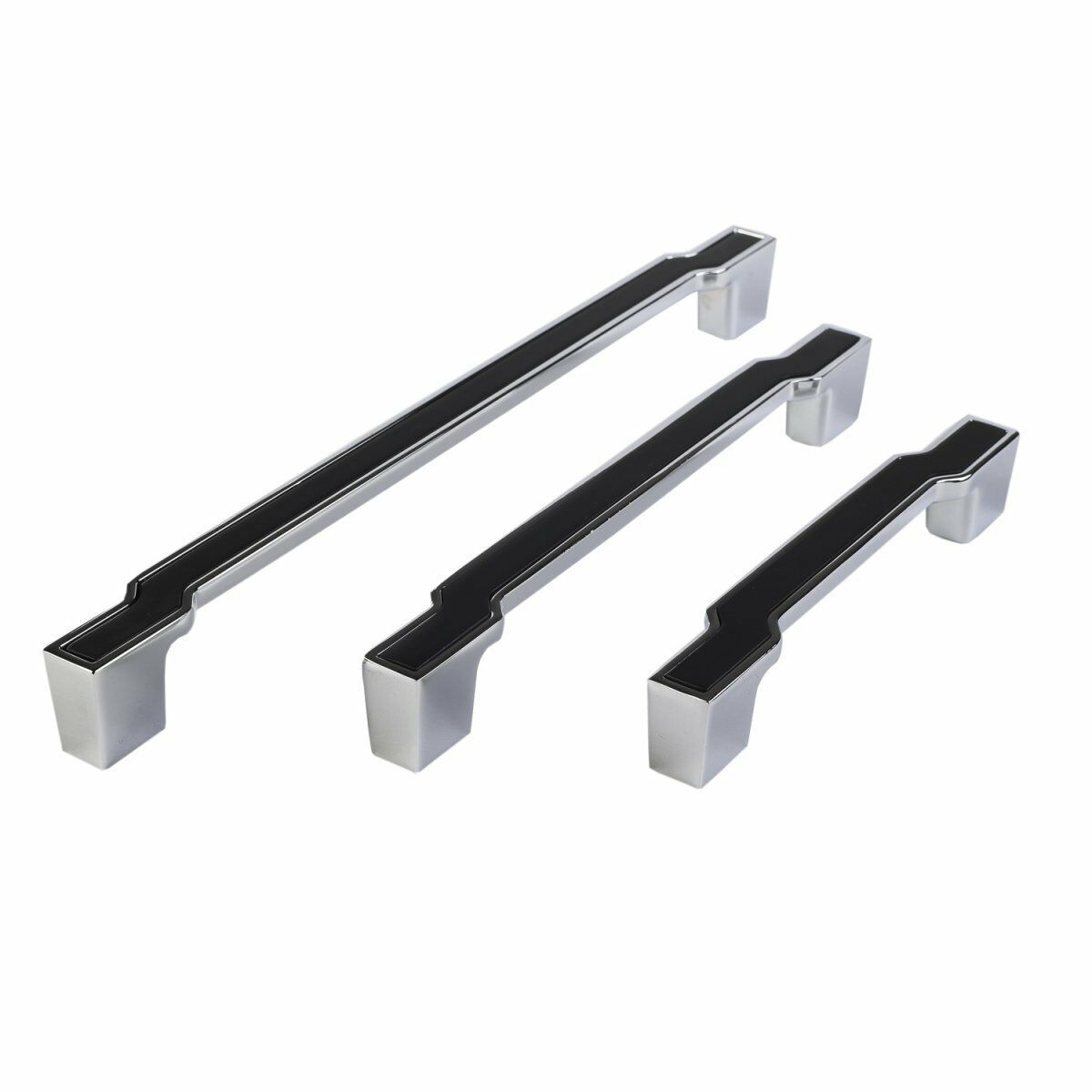 Zavinna Z302 Metal Krom – Mat Siyah 160 mm Akslı Kulp | Modern Mobilya Kulpu