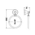 Hafele CALI Havluluk halka, antik bronz 170mm