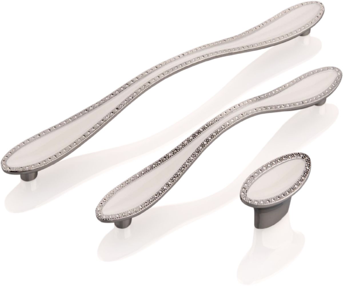 Ventus Metal Akslı Mobilya Kulpu Krom – Beyaz | Mobilya Kulpu