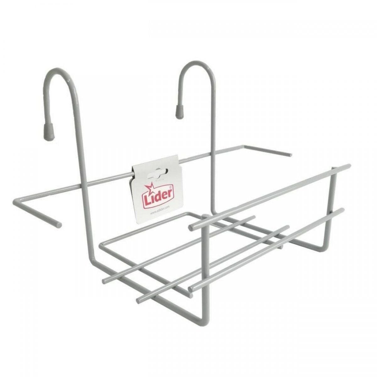 Lider Monoblok Dikdörtgen Saksı Demiri Gri | Duvar Tipi Saksı Askısı