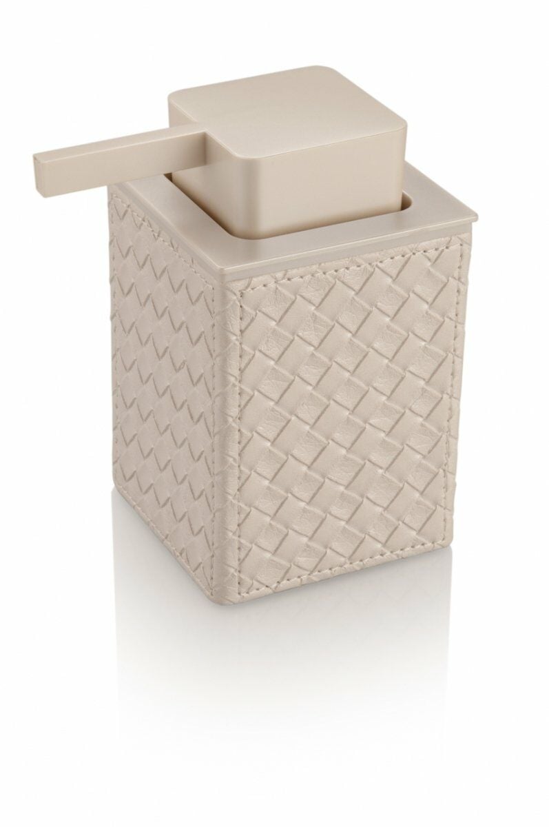 Gedy Marrakech Deri Sıvı Sabunluk Beyaz | Banyo Aksesuarı