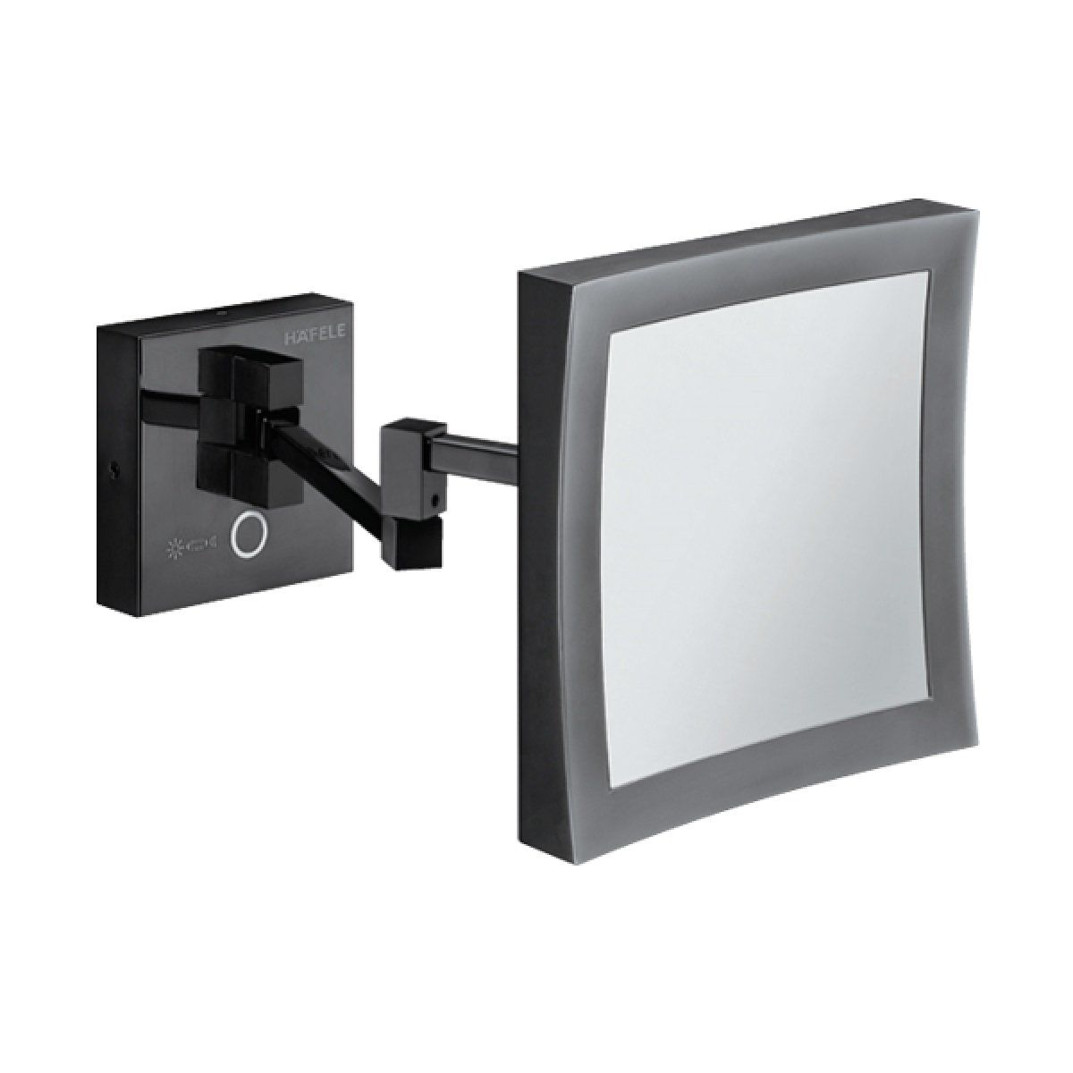 Häfele MUM06 Kare Işıklı Makyaj Aynası Grafit Siyah | Duvara Monte