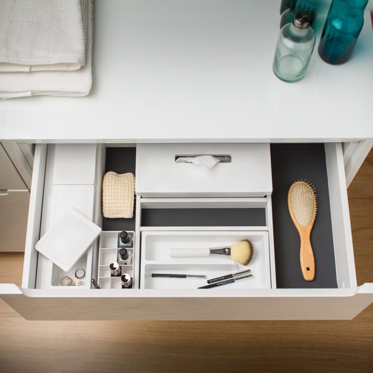 Häfele COSY Çekmece İçi Düzenleyici Set 412–482 mm Antrasit | Modüler Organizer