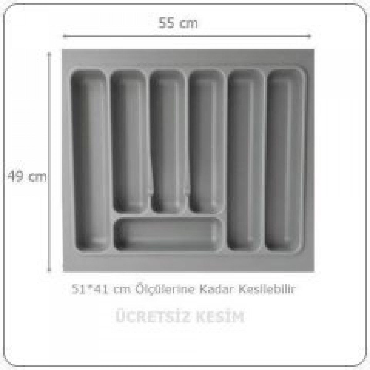 Lider Çekmece İçi Kaşıklık 55×49 cm Gri | Kaşıklık