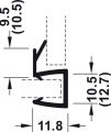 Häfele Cam Kapı Fitili Cam/Cam 180° 10–12 mm 2500 mm | Duşakabin Fitili