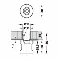HAFELE SYMO 3000 Döner Kulp Nikel Mat 30 mm Sağ | Ofis Mobilya Kulpu