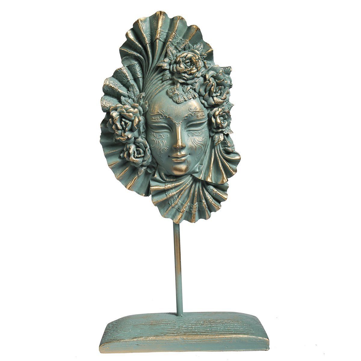 EvdekiTarz Dekoratif Ayaklı Venedik Kadın Silüet Mask Polyester 20cm