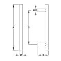 Hafele STEVEN Çekme kol p.çelik mat Ø30x1800mm