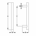 Hafele STEVEN Çekme kol p.çel.parlak Ø30x1000mm