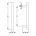 Hafele STEVEN Çekme kol p.çel.parlak Ø30x1200mm