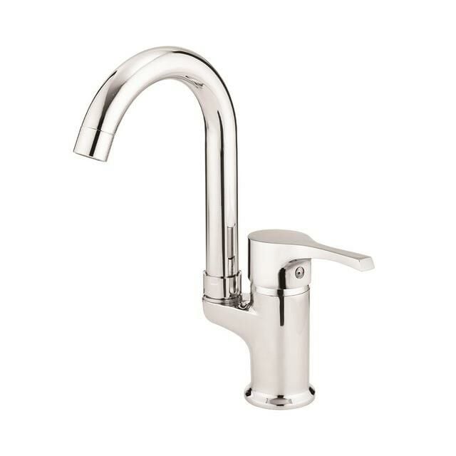 Lavella Gocce Serisi KL140 Kuğu Krom Banyo Lavabo Bataryası | Banyo Bataryası