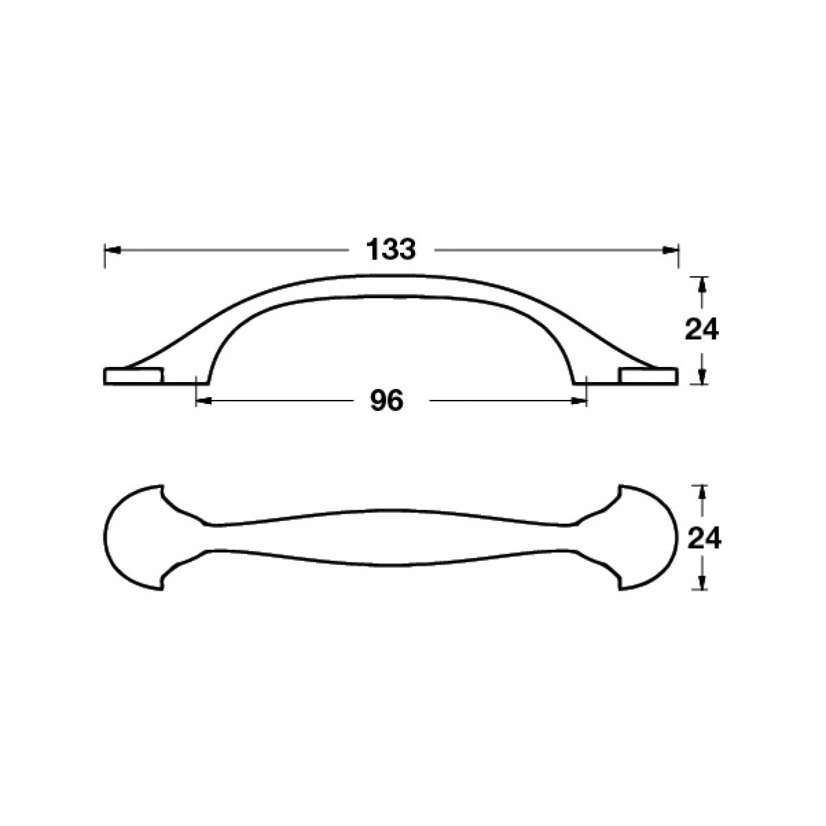 Hafele GLENN Kulp mat siyah 96mm