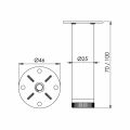 Hafele BONNY Ayak yuvarlak mat krom 25x70mm