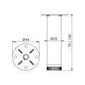 Hafele BONNY Ayak yuvarlak parlak krom 25x70mm