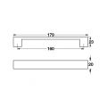 Hafele HANNAH II Kulp mat siyah 160mm