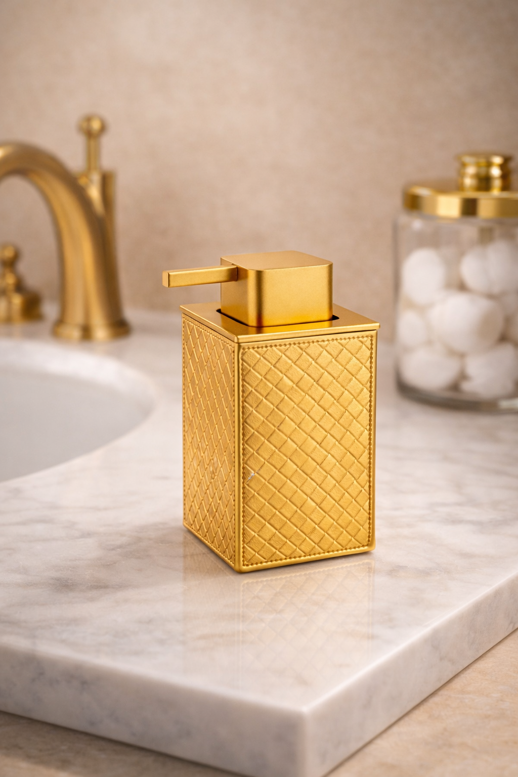 Gedy Marrakech Altın Deri Sabunluk | Banyo Aksesuarı