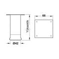 Hafele LEA Ayak yuvarlak mat krom 42x70mm