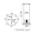 Hafele LEA Ayak yuvarlak parlak krom 42x70mm
