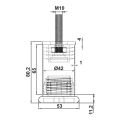 Hafele GAYA Mobilya ayağı mat krom,M10, 42/80mm